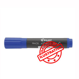 Pincel Marcador Pilot Permanente At�mico Ponta Chanfrada Azul Recarreg�vel